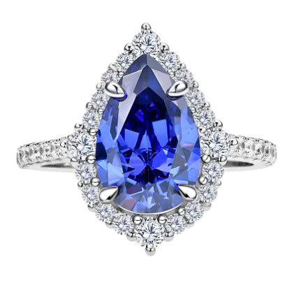 Vintage 100% 925 Sterling Silver with Tanzanite Diamond