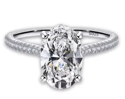 3-Carat Oval Simulated Diamond Ring Jewelry
