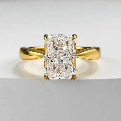 14K Gold Radiant Cut Lab Diamond Engagement Ring