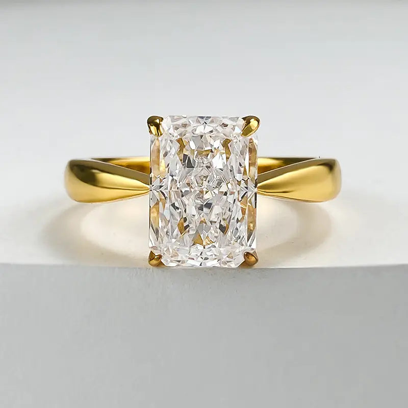 14K Gold Radiant Cut Lab Diamond Engagement Ring